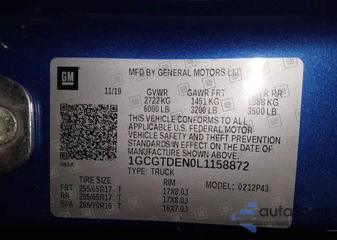 2020 Chevrolet Colorado 4Wd Short Box Z71 from USA, damaged, VIN 1GCGTDEN0L1158872